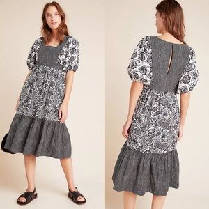 Anthropologie Bloomingprint Adrienne Floral Midi Dress Size 16